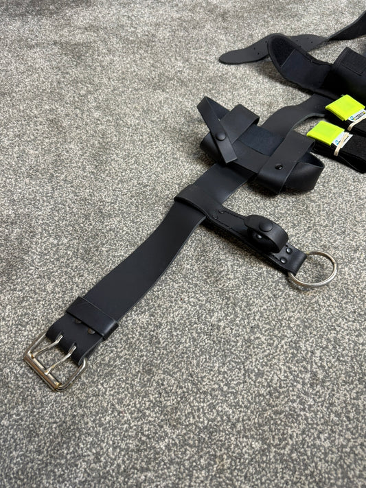 Ex Police PSU Riot Leather Belt & Pouches Fast Strap Security Patrol Belt