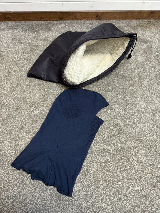 Ex Police Riot Helmet Fleece Bag & Hood Genuine Obsolete Collectable Display