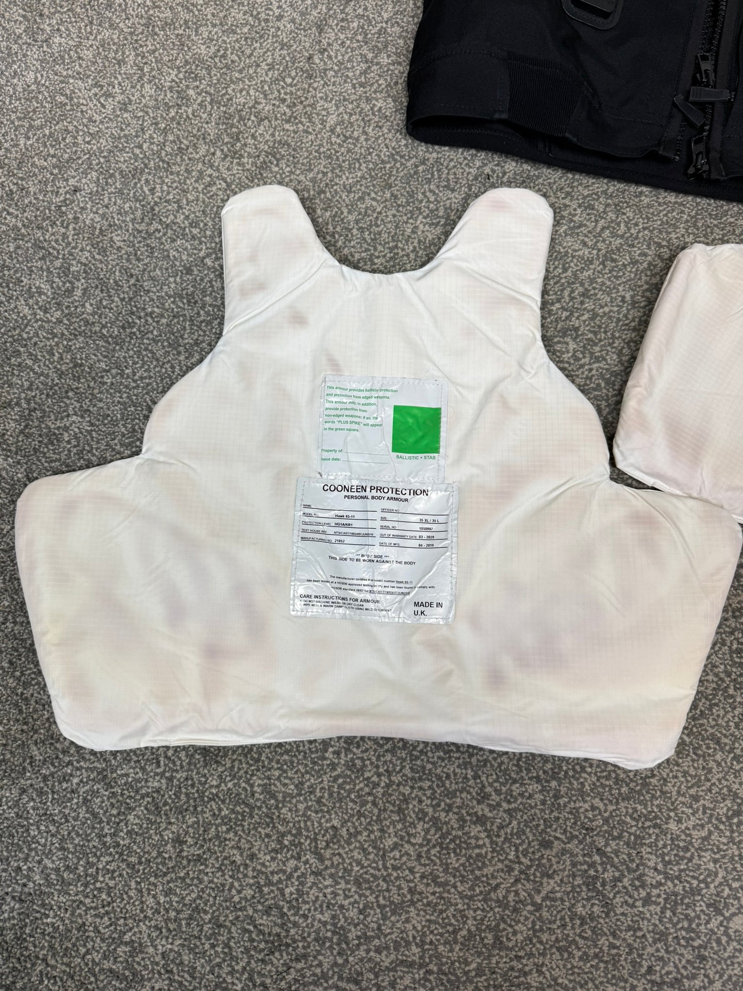 Ex Police Cooneen Body Armour Vest Anti Stab & Ballistic HG1A & KR1 - MEDIUM