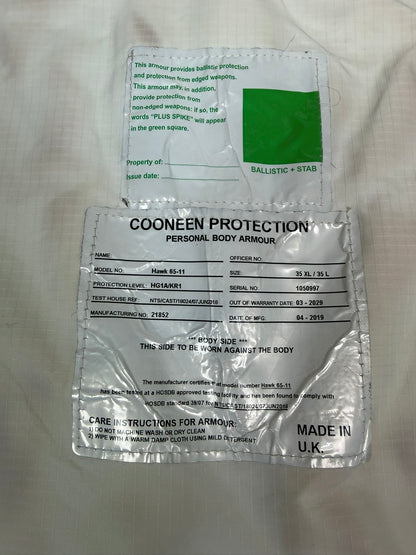 Ex Police Cooneen Body Armour Vest Anti Stab & Ballistic HG1A & KR1 - MEDIUM
