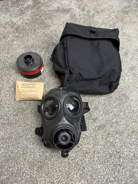 Avon FM12 Respirator Twin Port Gas Mask Size 2 Haversack Bag & Filter Ex Police