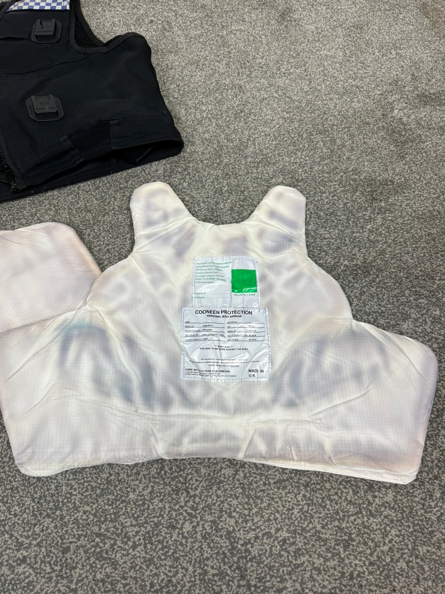 Ex Police Cooneen Body Armour Vest Anti Stab & Ballistic HG1A & KR1 - LARGE