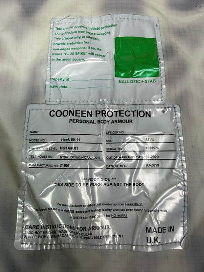 Ex Police Cooneen Body Armour Vest Anti Stab & Ballistic HG1A & KR1 - LARGE