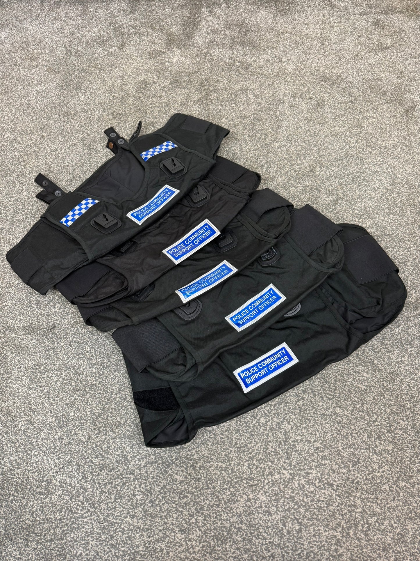 Ex Police PCSO Body Armour Cover x5 BADGED- Resale TV Film Security Uniform