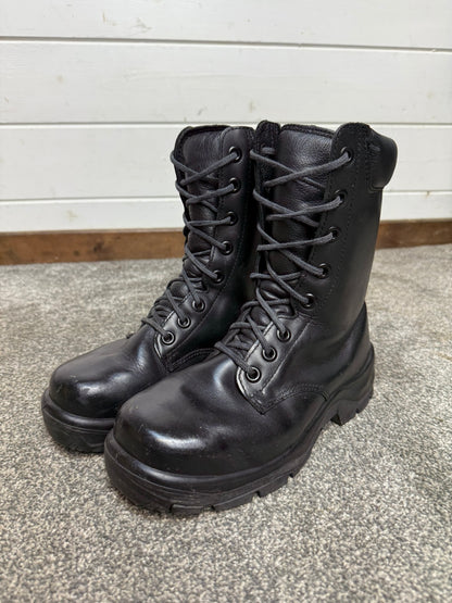 Ex Police Black Leather Boots Bata Industrials Safety Steel Toe UK 4