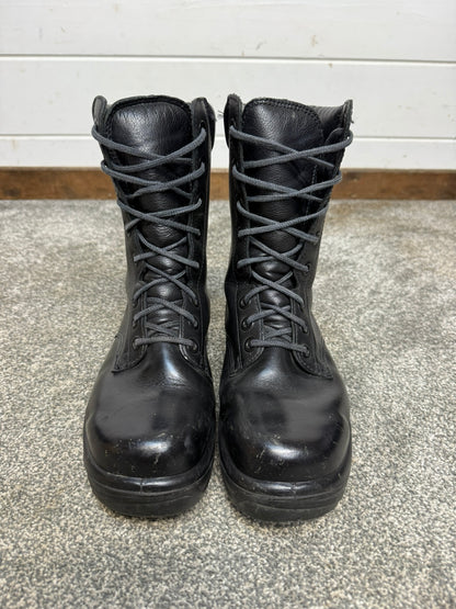 Ex Police Black Leather Boots Bata Industrials Safety Steel Toe UK 4