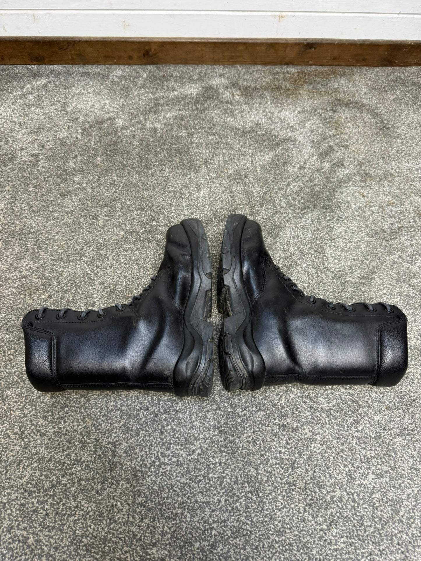 Ex Police Black Leather Boots Bata Industrials Safety Steel Toe UK 4
