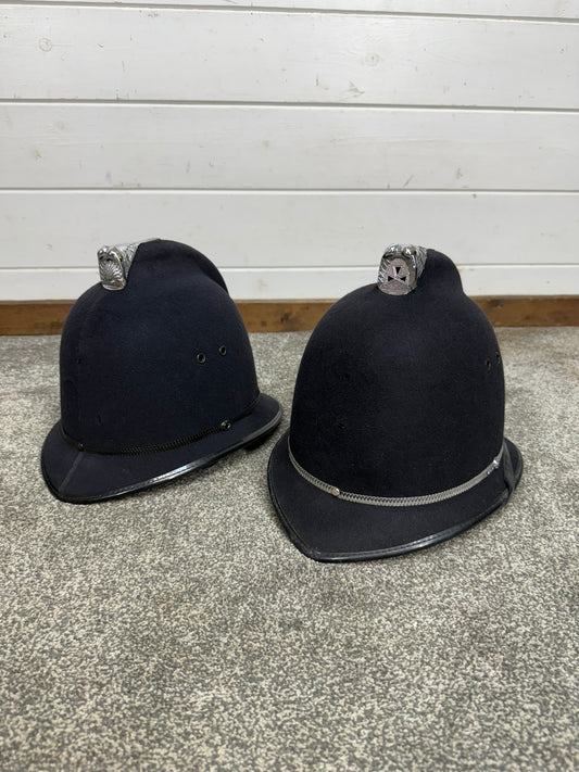 2x Ex Police Custodian Bobby Helmet Job Lot Coxcomb Helmets
