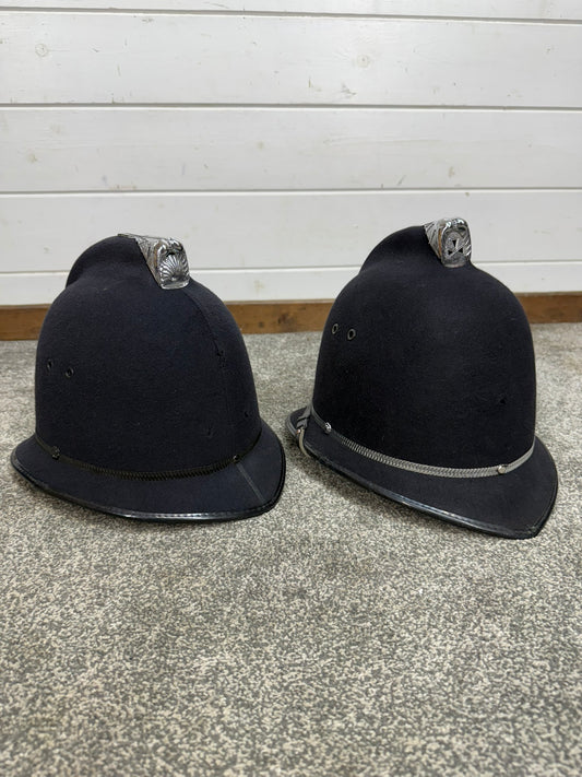 2x Ex Police Custodian Bobby Helmet Job Lot Coxcomb Helmets