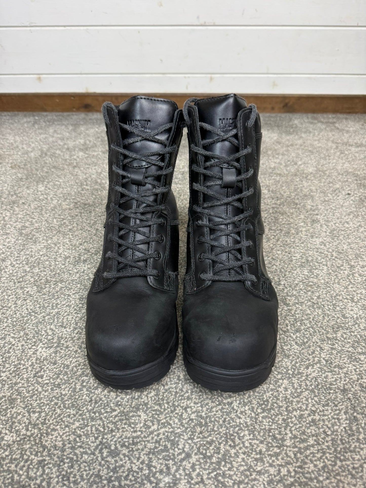 Magnum Elite Shield Met Black Leather Combat Boots UK 6 Ex Police Security Work