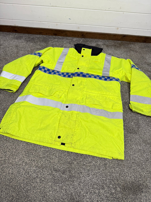 Ex Police Hi Vis Waterproof Coat Quilted Liner Dog Handler Security Work Jacket