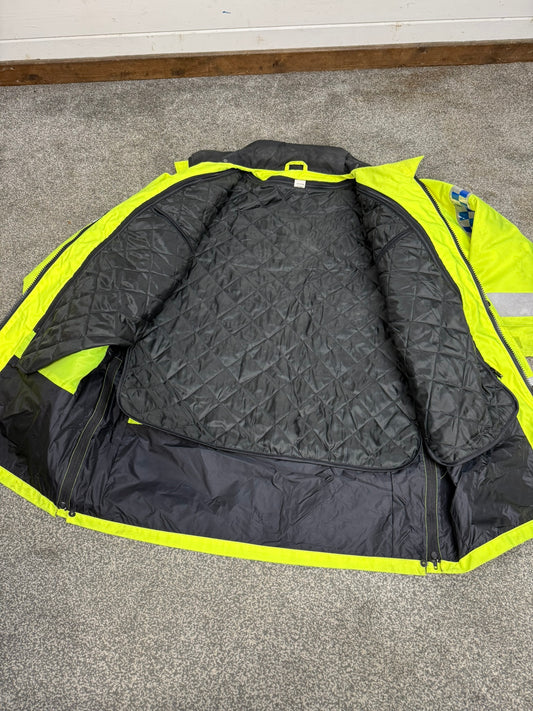 Ex Police Hi Vis Waterproof Coat Quilted Liner Horse Riding Dog Handler Security Work Jacket