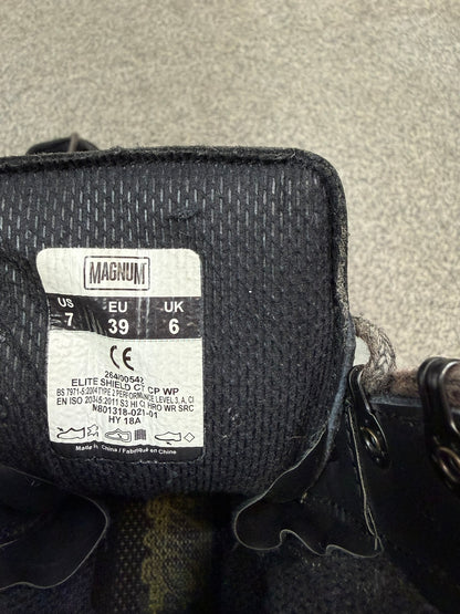 Ex Police Magnum Elite Shield Combat Boots Black Leather UK 6 Security Work