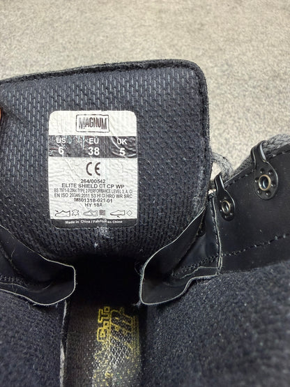 Ex Police Magnum Elite Shield Combat Boots Black Leather UK 5 Security Work