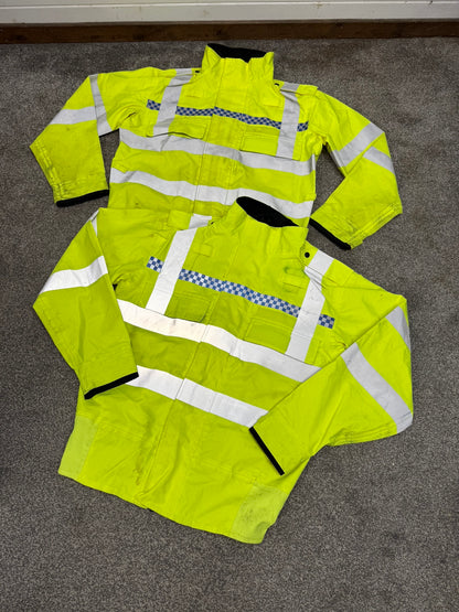 2x Ex Police Hi-Vis Waterproof Bomber Jackets Security Biker Recovery