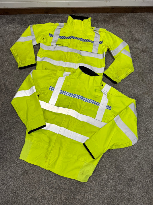 2x Ex Police Hi-Vis Waterproof Bomber Jackets Security Biker Recovery
