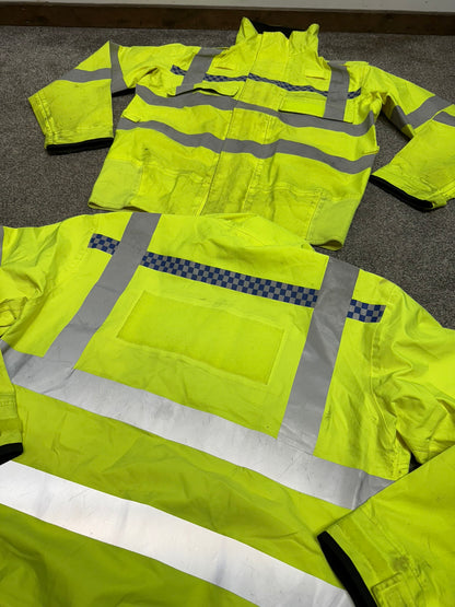 2x Ex Police Hi-Vis Waterproof Bomber Jackets Security Biker Recovery