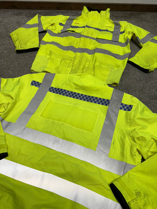 2x Ex Police Hi-Vis Waterproof Bomber Jackets Security Biker Recovery