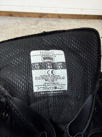 Ex Police Magnum Elite Shield Combat Boots Black Leather UK 11 Security Work