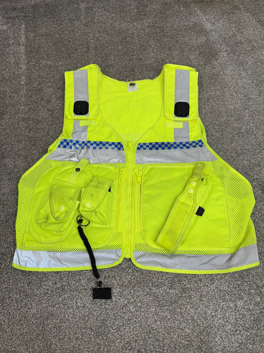 Ex Police Protec Hi Vis Tactical Vest XL Chequered Security Utility Tac Vest