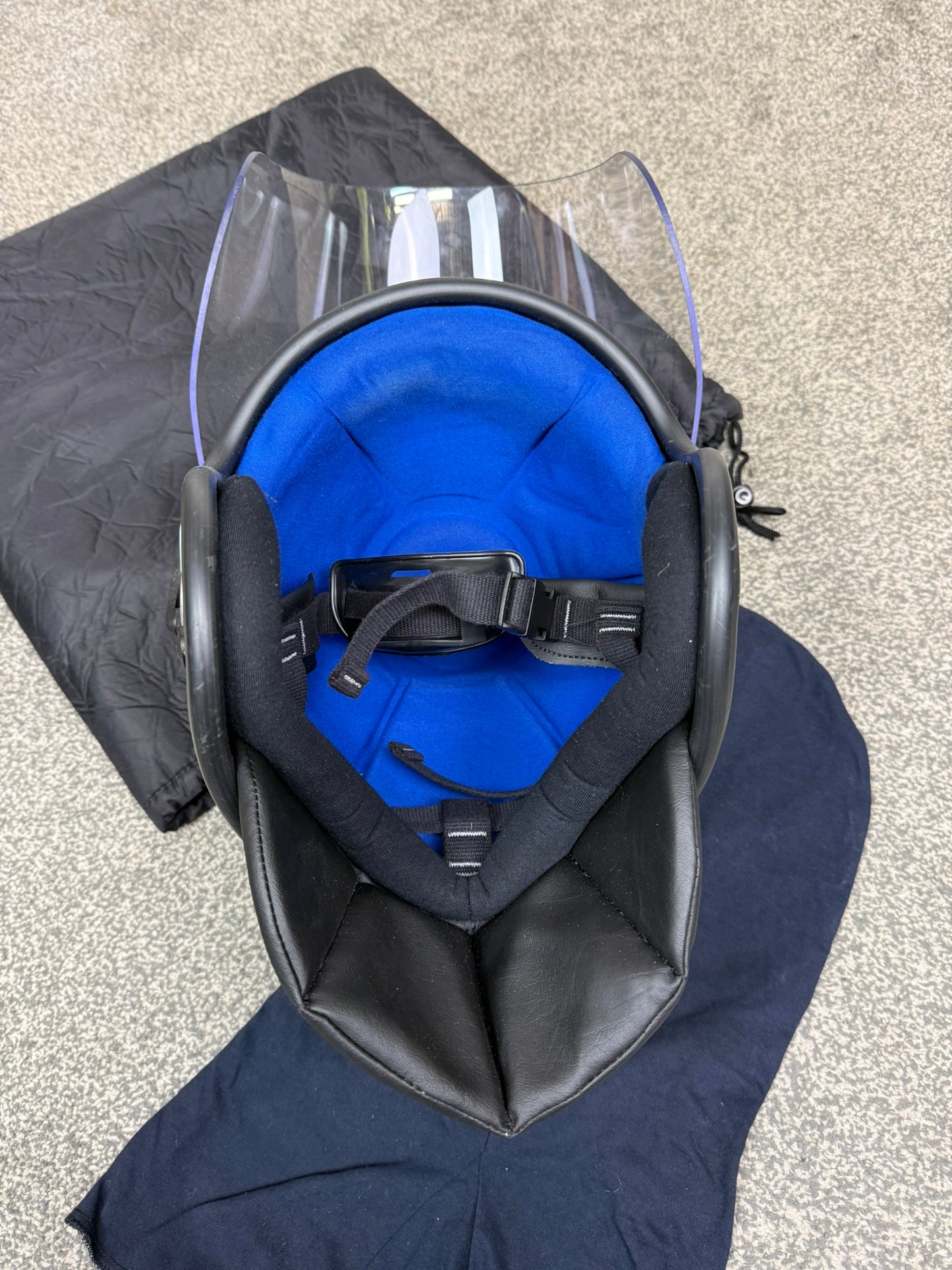 Ex Police Riot Helmet 60-61cm Fleece Bag & Hood Genuine