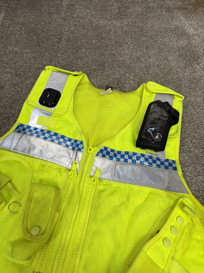 Ex Police Protec Hi Vis Tac Utility Vest LRG With Radio Pouch Chequered Security