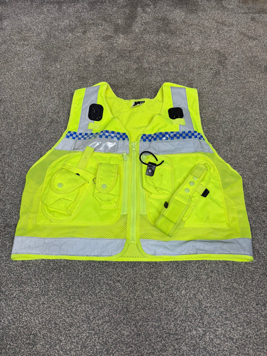 Ex Police Protec Tactical Vest Hi Vis Chequered Security Utility Patrol Vest XL-XXL