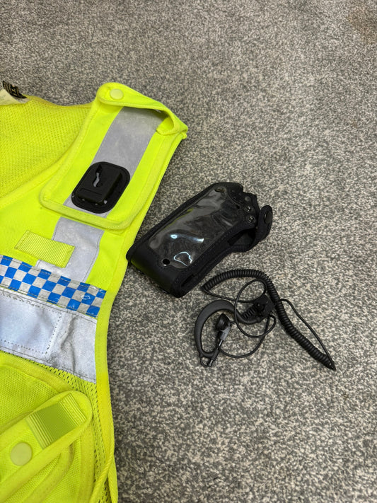 Ex Police Protec Hi Vis Tac Utility Vest LRG With Radio Pouch Chequered Security
