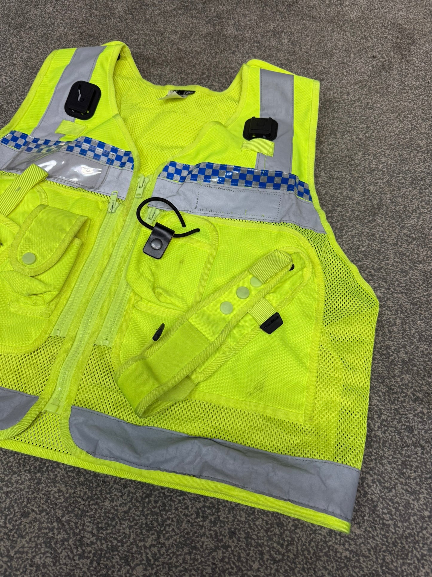 Ex Police Protec Tactical Vest Hi Vis Chequered Security Utility Patrol Vest XL-XXL
