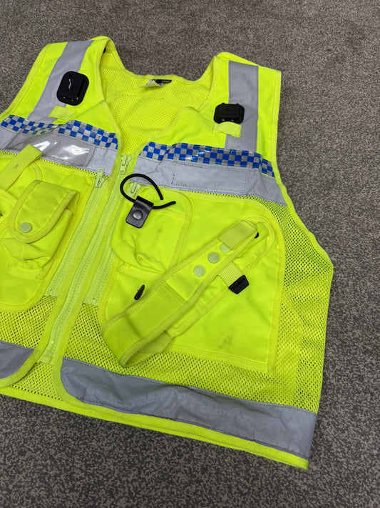 Ex Police Protec Tactical Vest Hi Vis Chequered Security Utility Patrol Vest XL-XXL