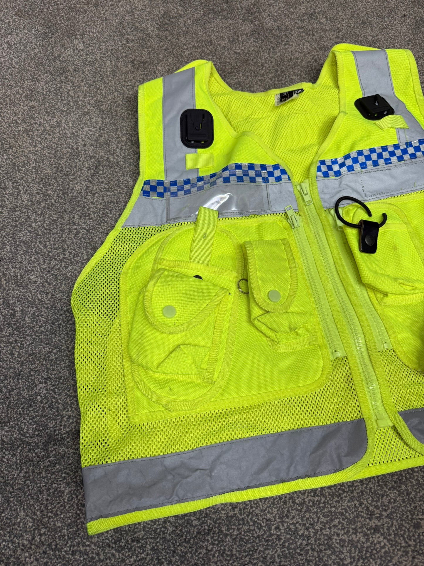 Ex Police Protec Tactical Vest Hi Vis Chequered Security Utility Patrol Vest XL-XXL