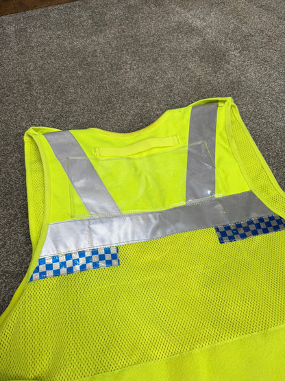 Ex Police Protec Hi Vis Tac Utility Vest LRG With Radio Pouch Chequered Security