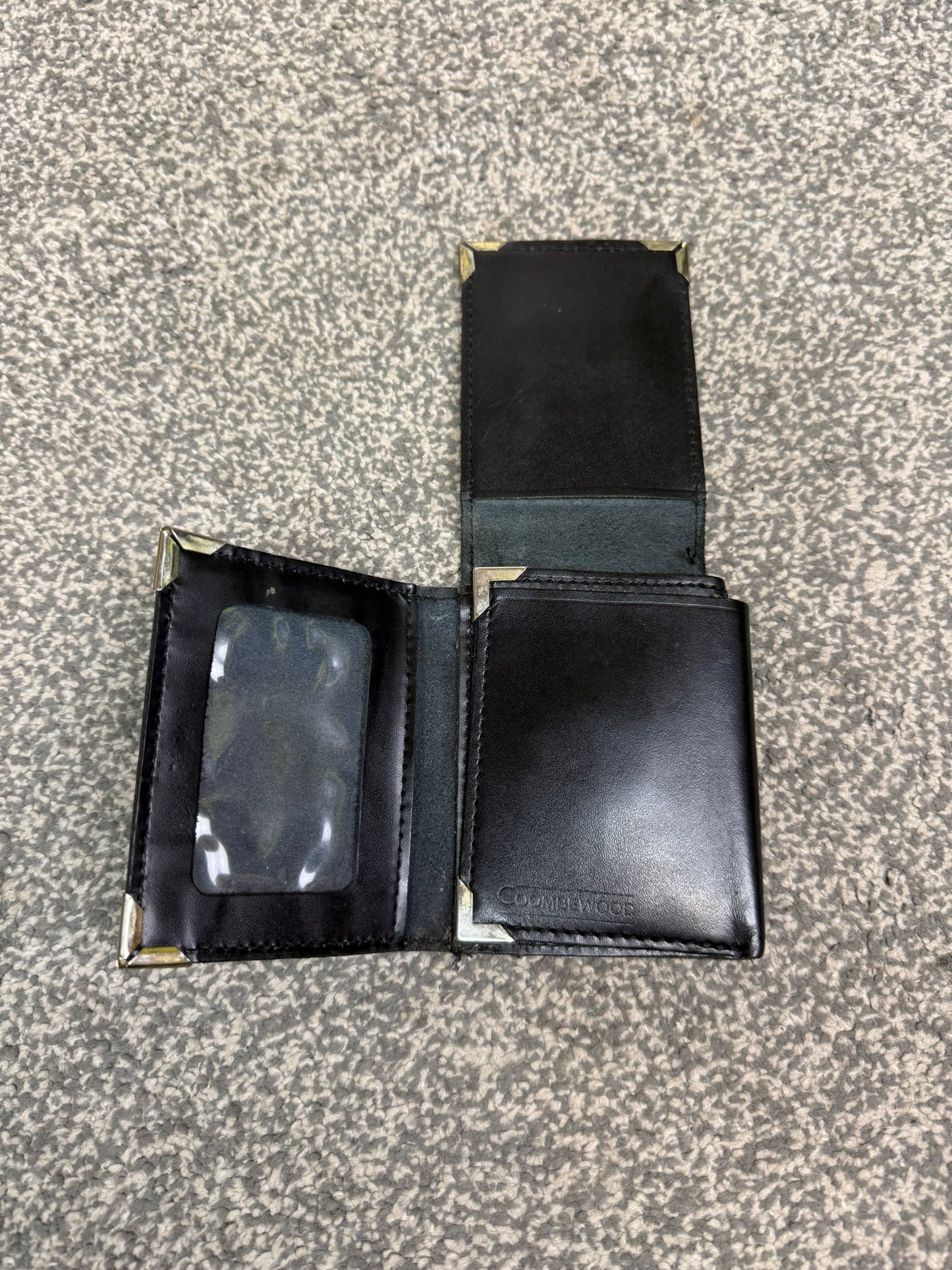 Obsolete Ex Essex Police Tri-Fold Warrant Card Leather Holder Wallet Collector Display