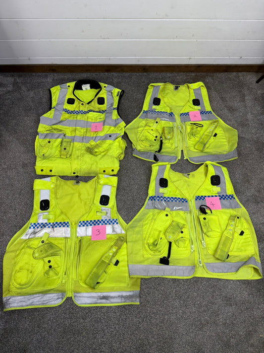 4x Ex Police Hi Vis Utility Tac Vest Job Lot Security Equipment Patrol Vests