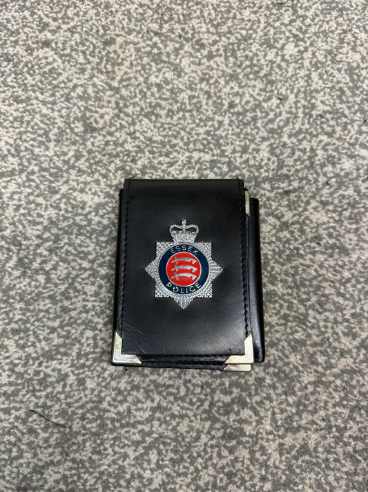 Obsolete Ex Essex Police Tri-Fold Warrant Card Leather Holder Wallet Collector Display
