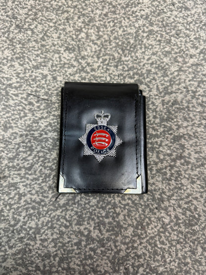 Obsolete Ex Essex Police Tri-Fold Warrant Card Leather Holder Wallet Collector Display
