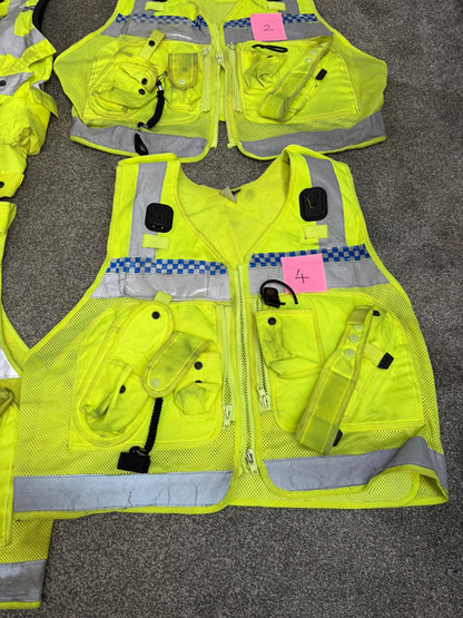 4x Ex Police Hi Vis Utility Tac Vest Job Lot Security Equipment Patrol Vests