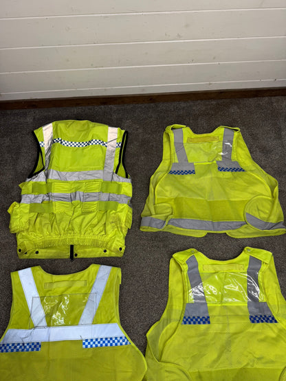 4x Ex Police Hi Vis Utility Tac Vest Job Lot Security Equipment Patrol Vests