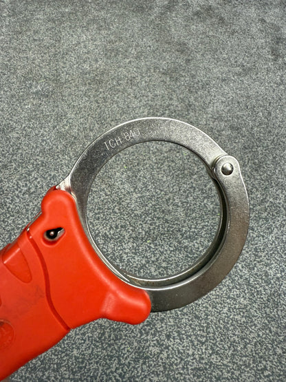Ex Police TCH840 Red Rigid Handcuffs Cuffs & Key Security Collectable