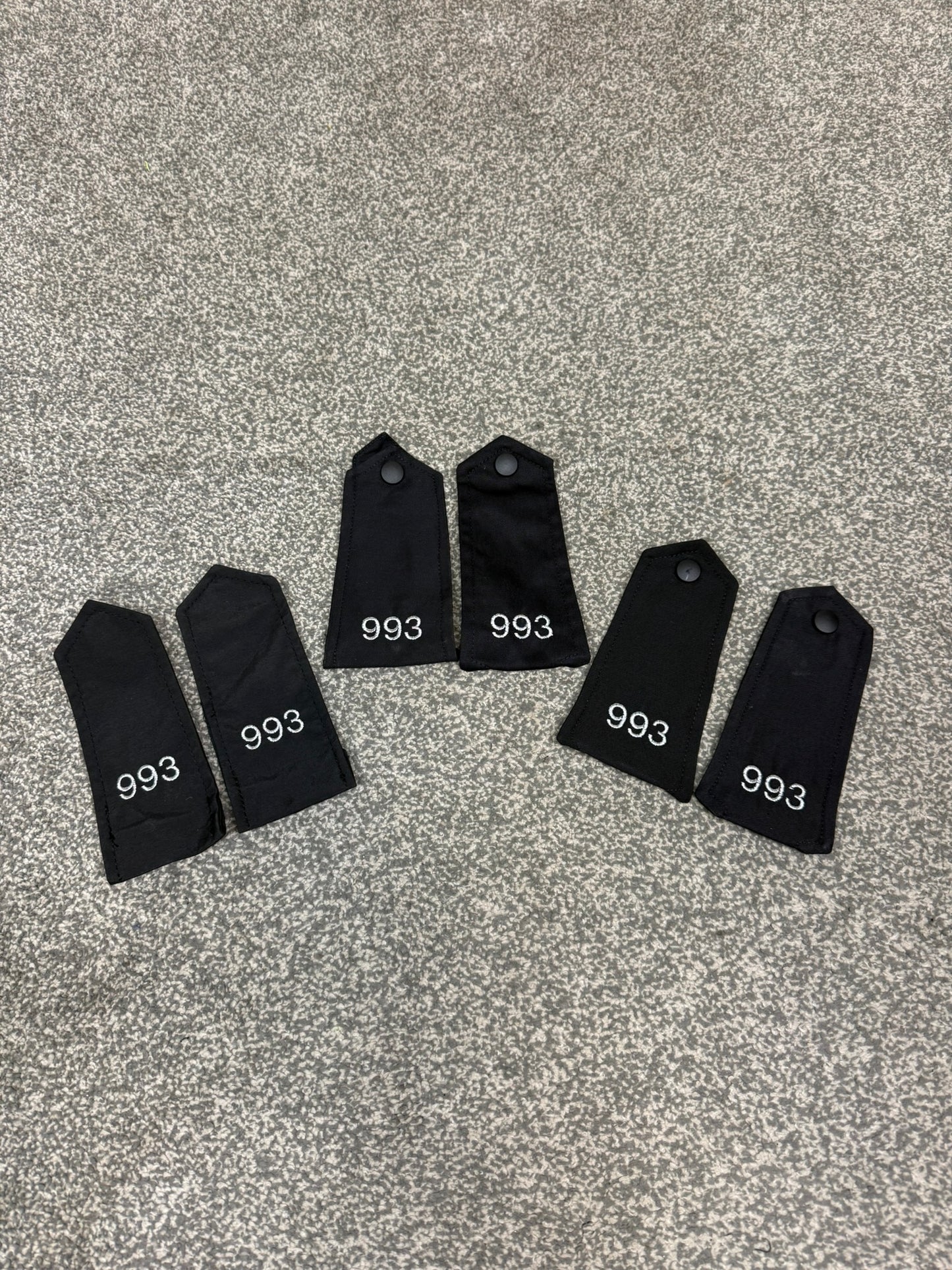 Ex Police Shoulder Epaulettes 3x Pairs Numbered 993 Collector Uniform Display