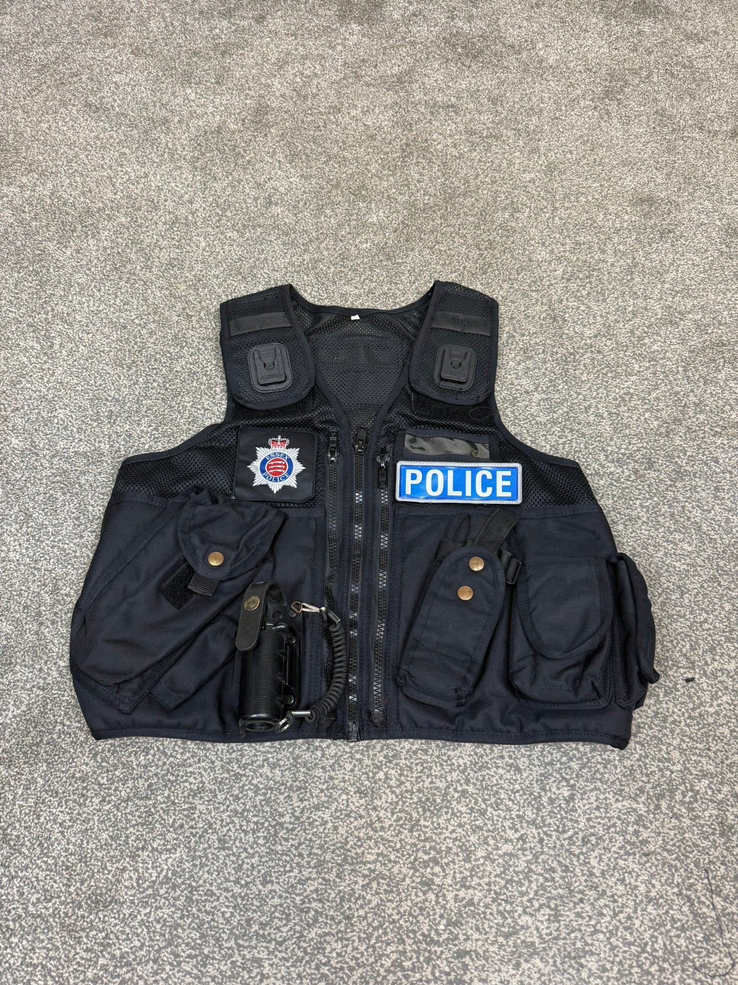Ex Essex Police Black Arktis Tactical Utility Vest & Pouches Security Airsoft - Small