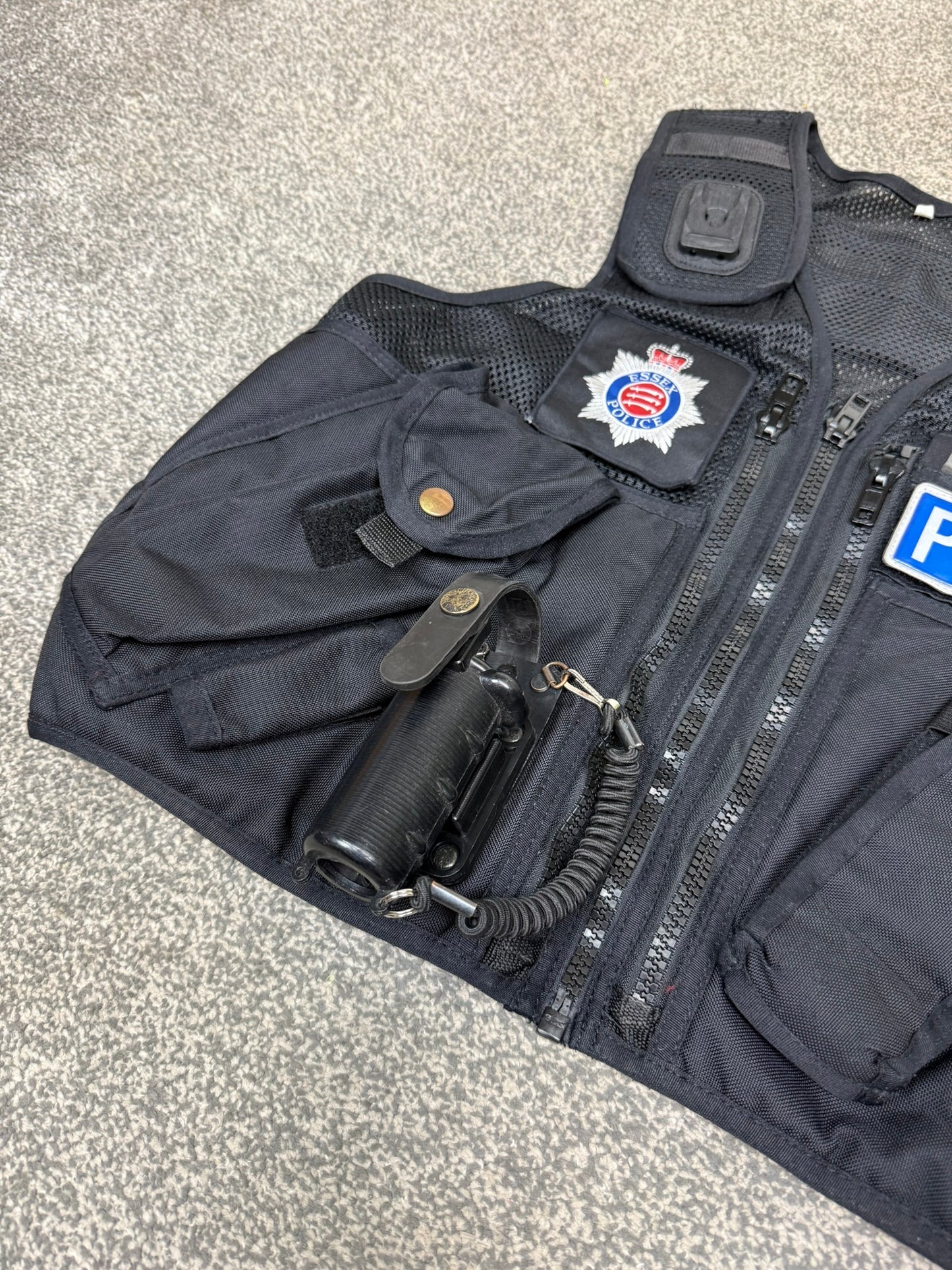Ex Essex Police Black Arktis Tactical Utility Vest & Pouches Security Airsoft - Small