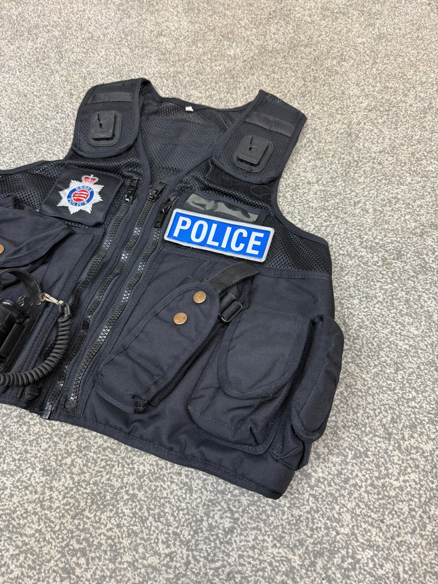 Ex Essex Police Black Arktis Tactical Utility Vest & Pouches Security Airsoft - Small