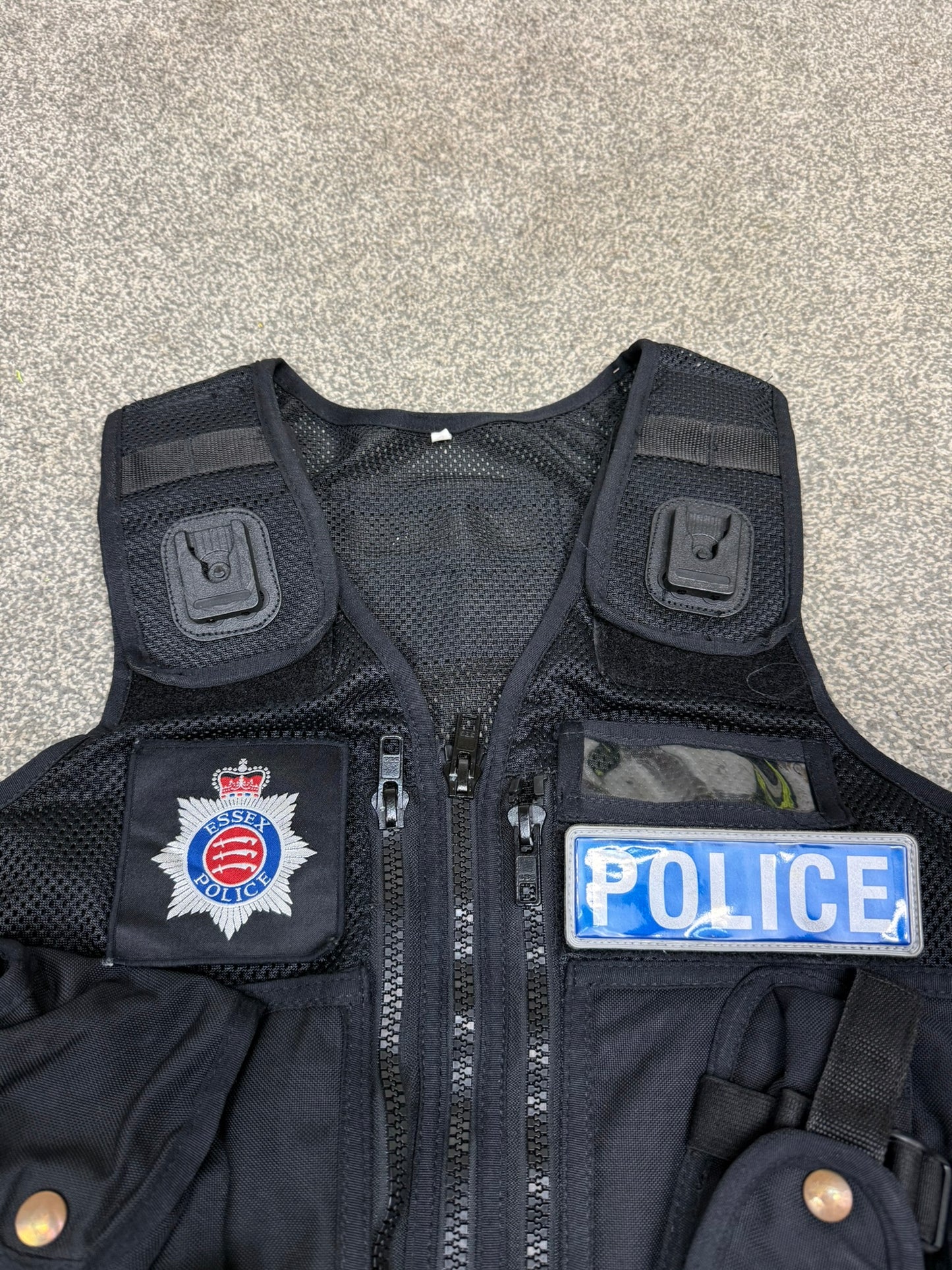 Ex Essex Police Black Arktis Tactical Utility Vest & Pouches Security Airsoft - Small