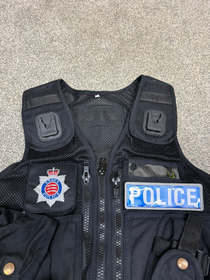 Ex Essex Police Black Arktis Tactical Utility Vest & Pouches Security Airsoft - Small