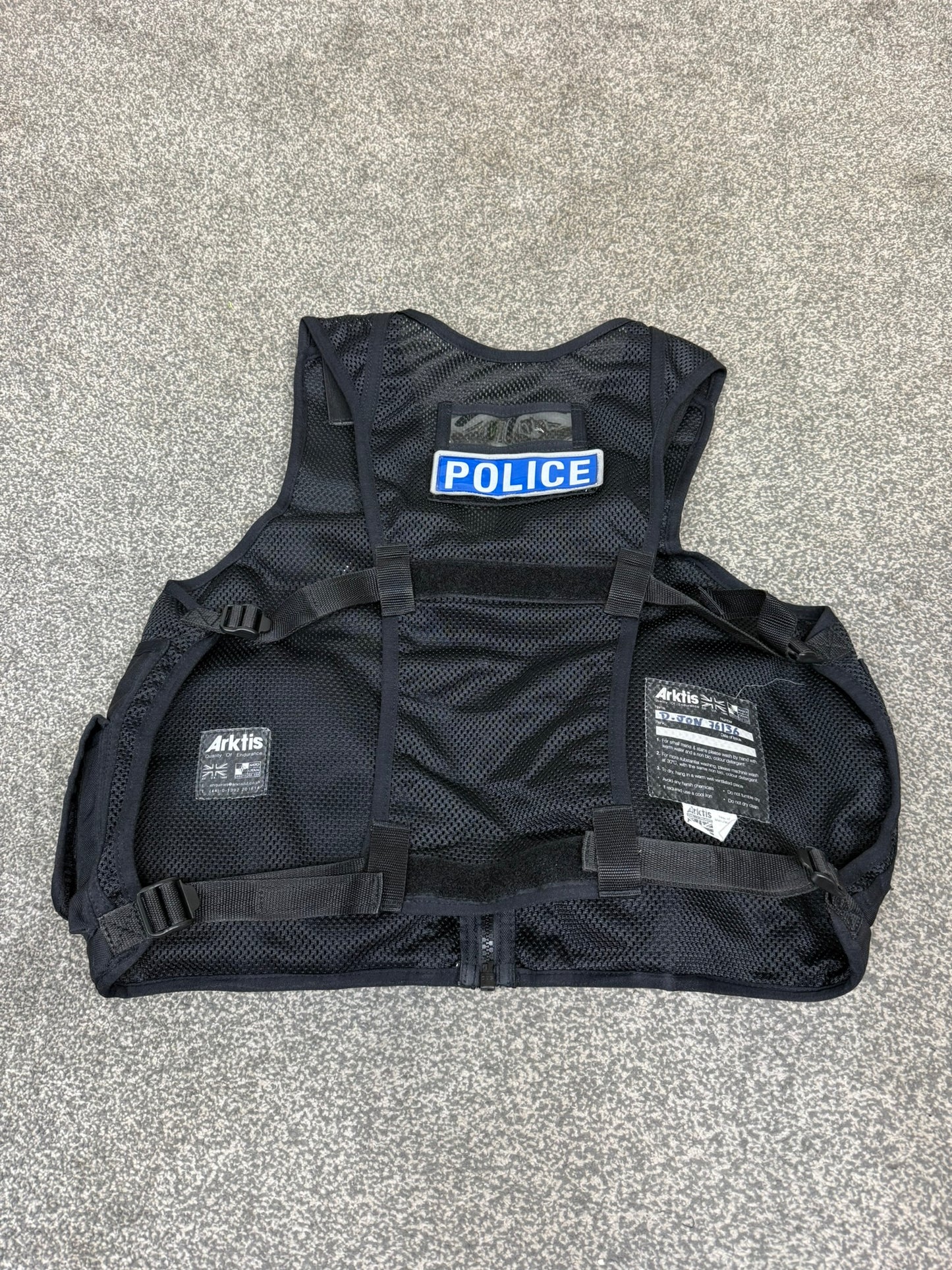 Ex Essex Police Black Arktis Tactical Utility Vest & Pouches Security Airsoft - Small