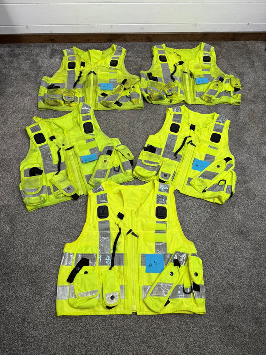 5x Ex Police Hi Vis Utility Vest 774 Job Lot Security Equipment Patrol Vests