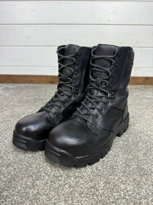 Ex Police Magnum Shield ST Combat Boots Black Leather UK 8 Security Work