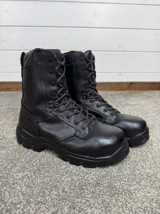 Ex Police Magnum Shield ST Combat Boots Black Leather UK 8 Security Work