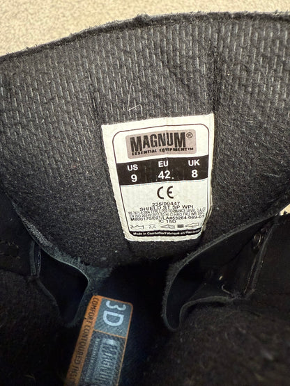 Ex Police Magnum Shield ST Combat Boots Black Leather UK 8 Security Work